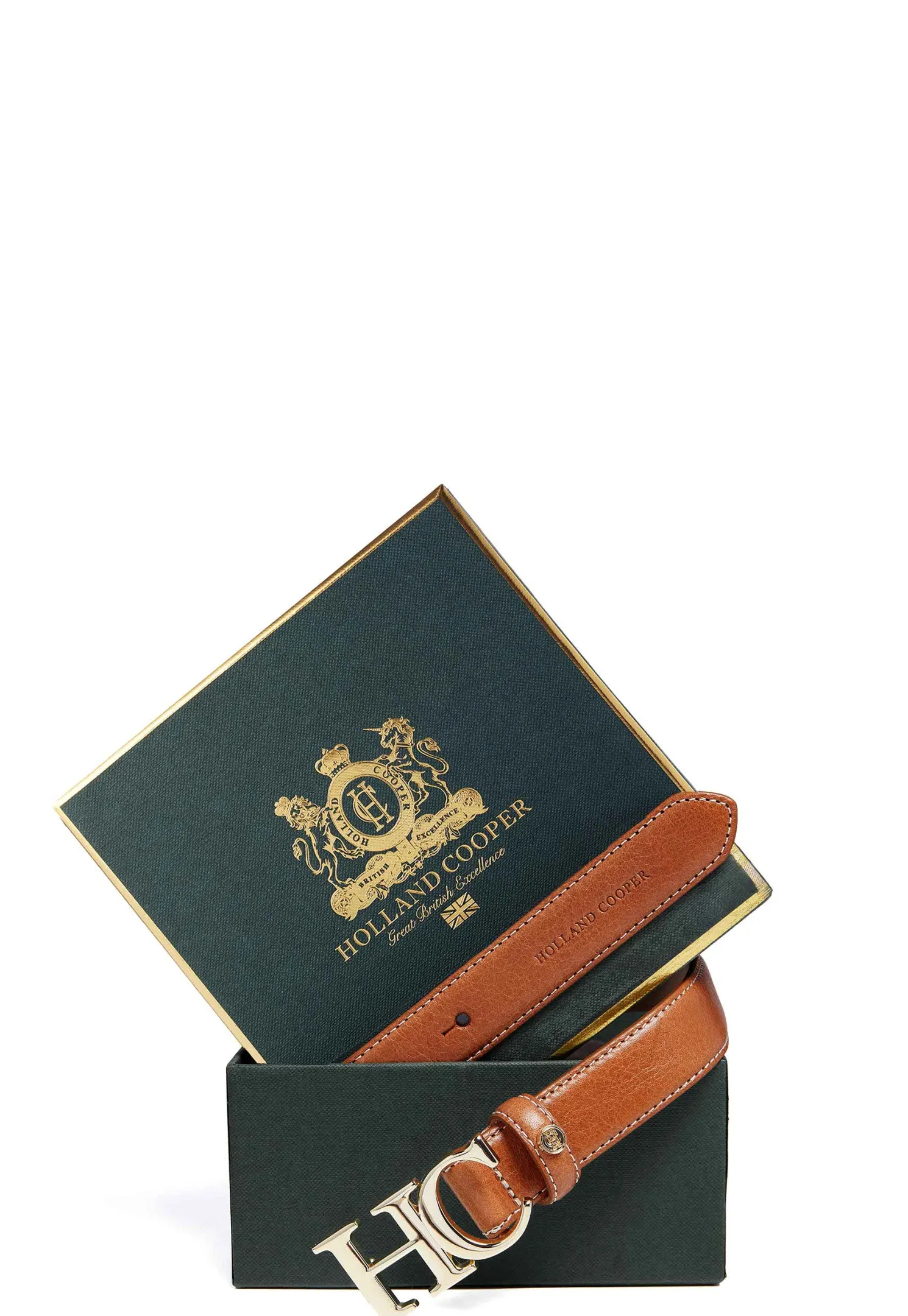 Atelier Slim Logo Belt (Tan Contrast)