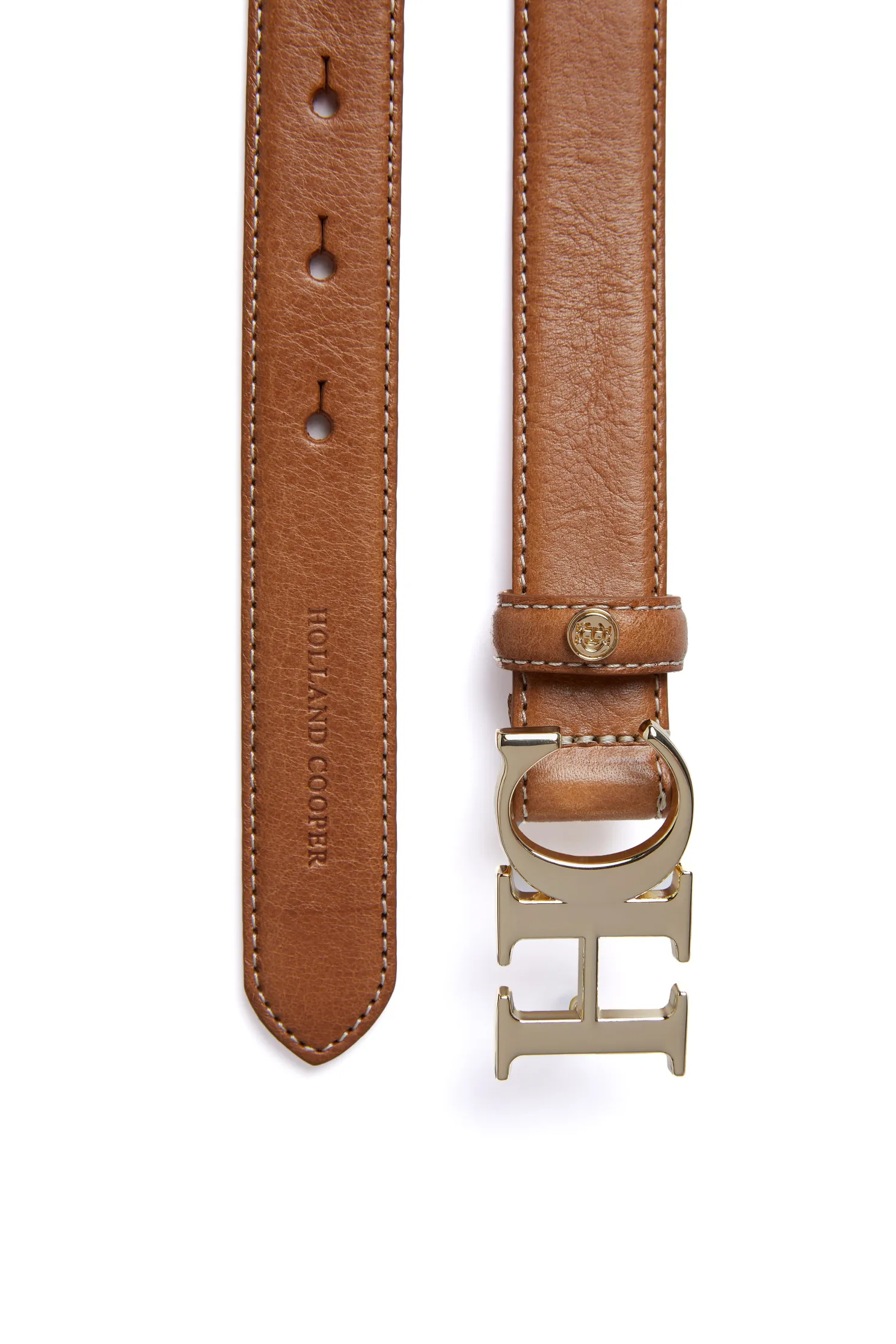 Atelier Slim Logo Belt (Tan Contrast)