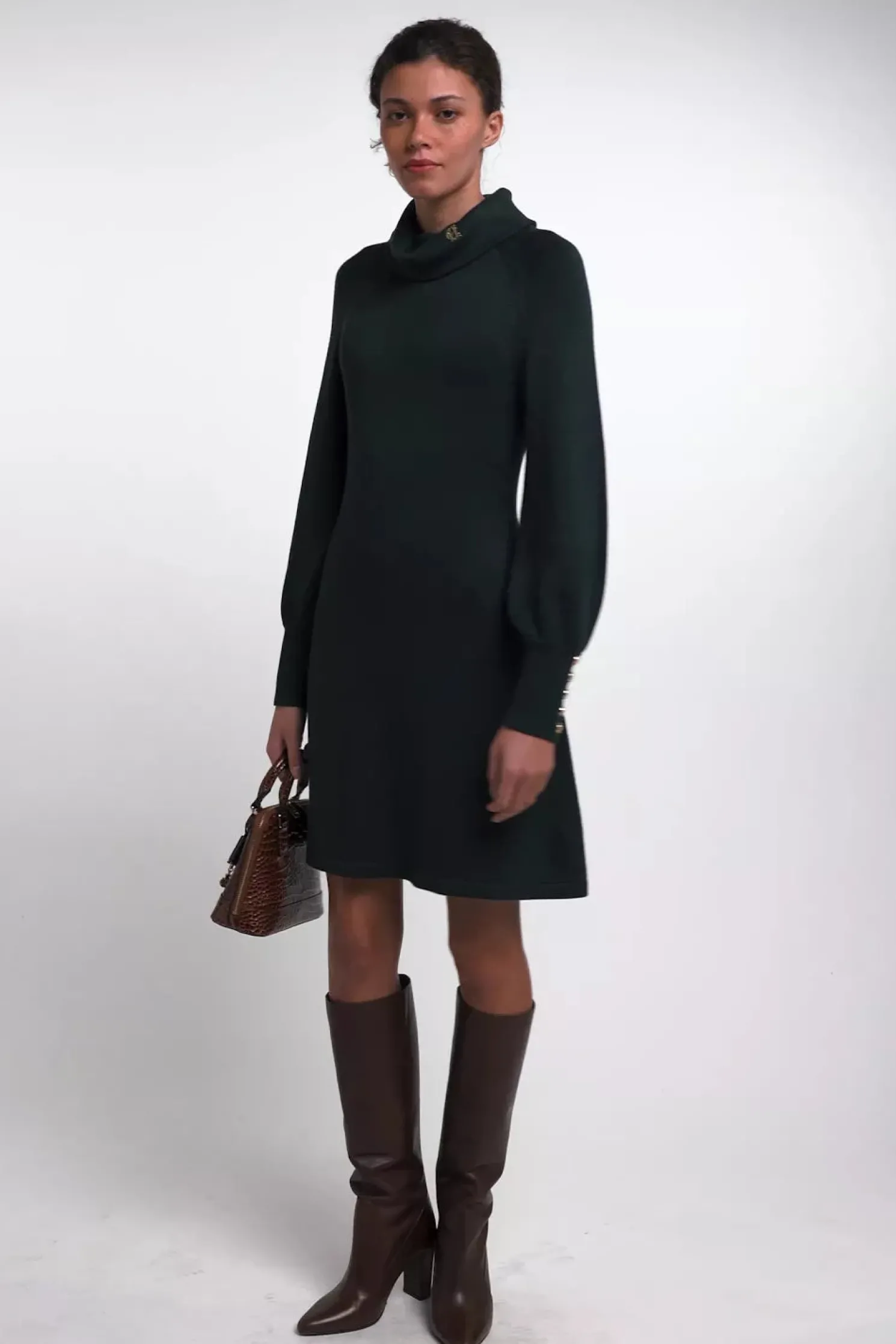 Chamonix Fit & Flare Dress (Deep Emerald)