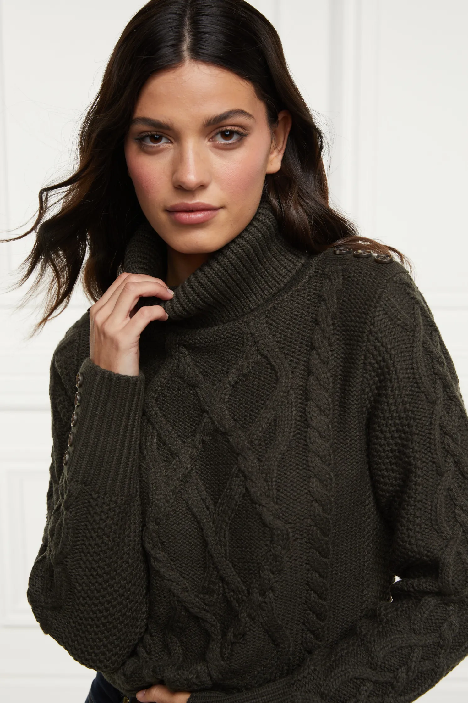 Cortina Roll Neck Knit (Fern Green)