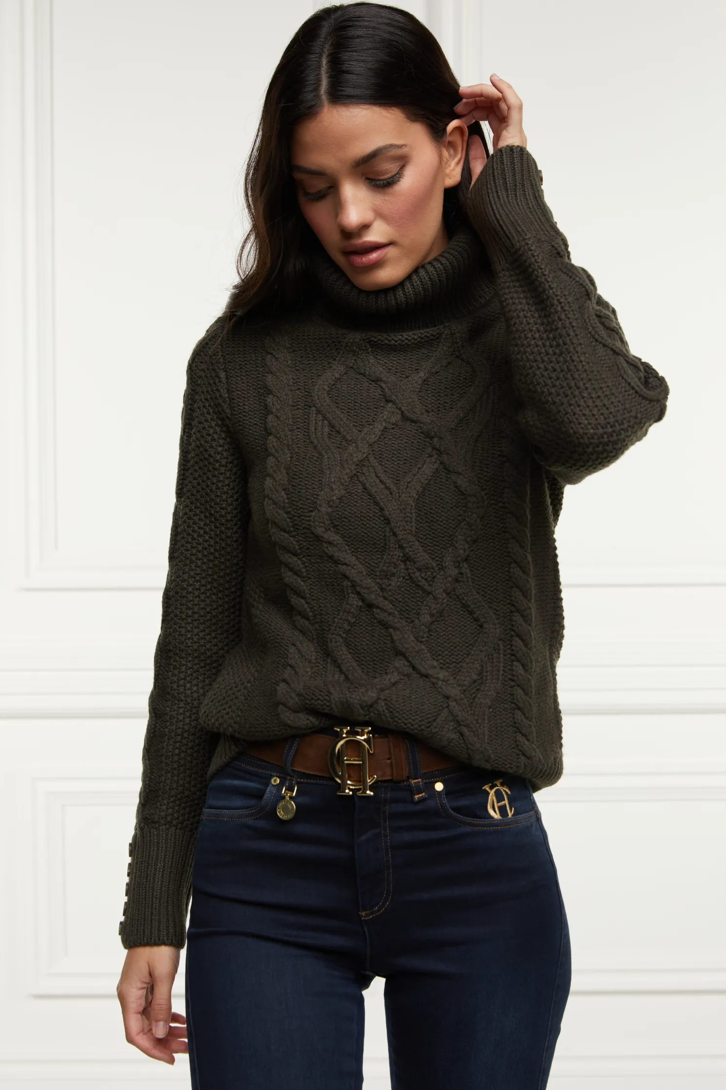 Cortina Roll Neck Knit (Fern Green)