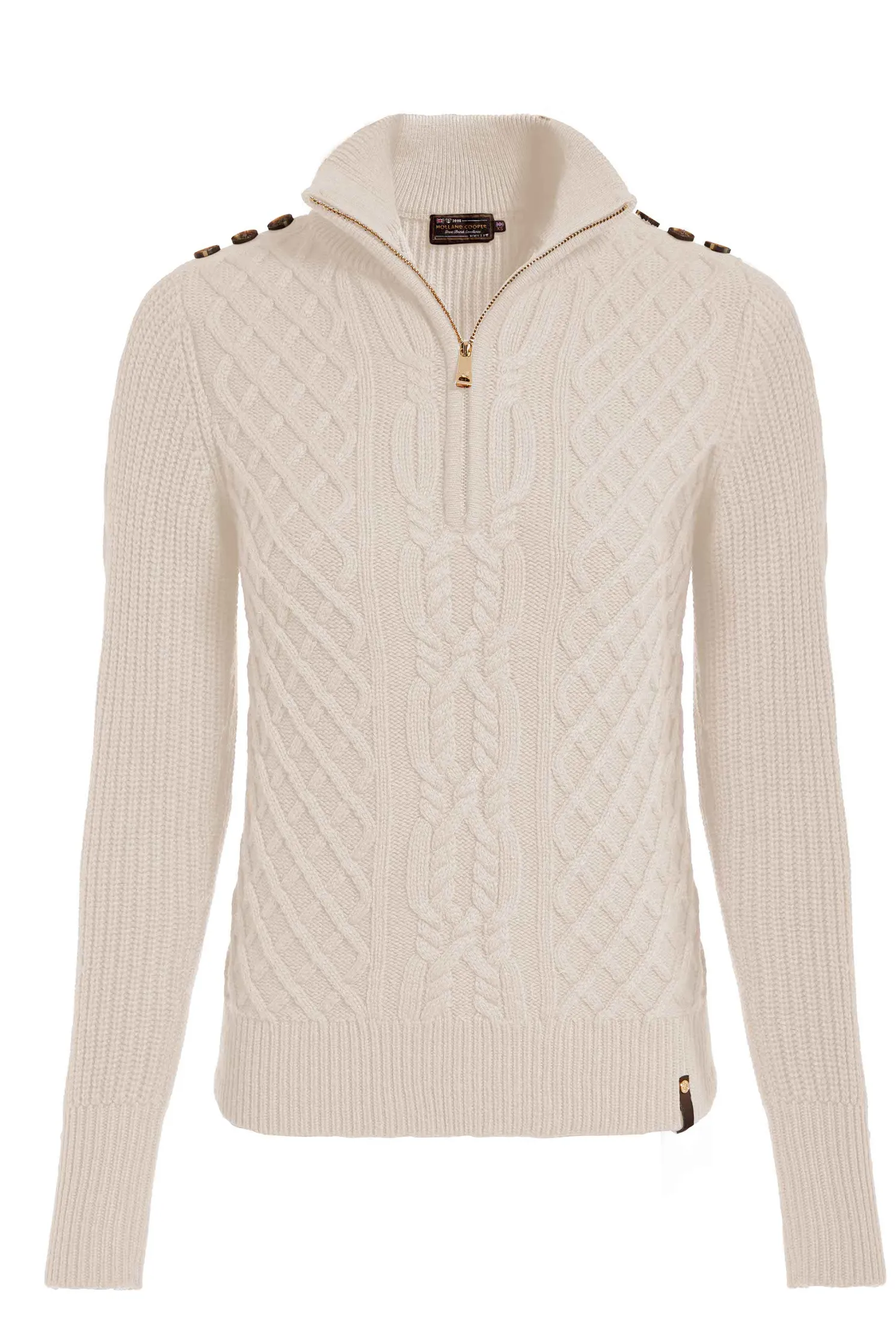 Country Cable Quarter Zip Knit (Oat)