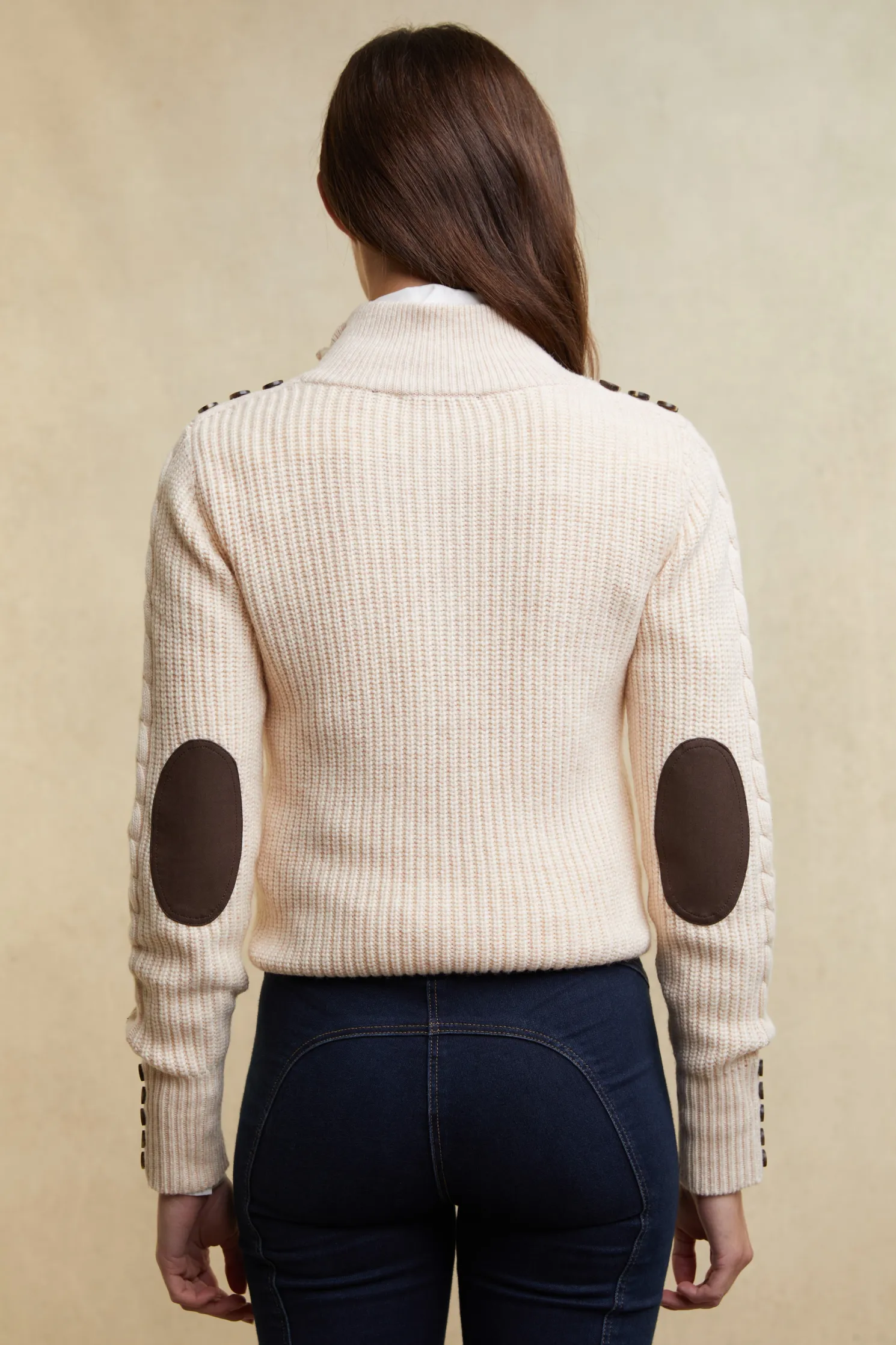 Country Cable Quarter Zip Knit (Oat)