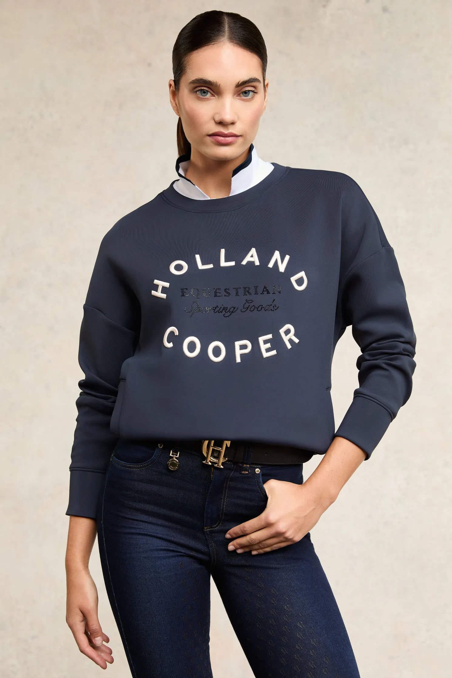Crystal Crew Neck Sweat (Ink Navy)