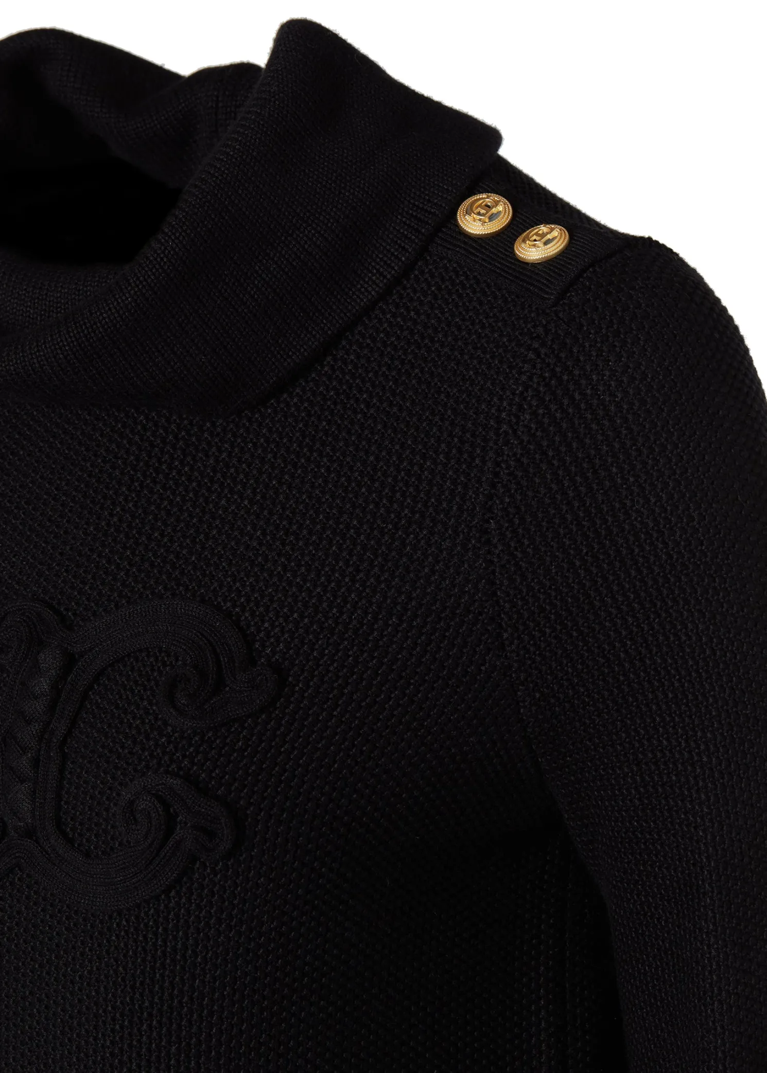 Daisy Roll Neck Knit (Black)
