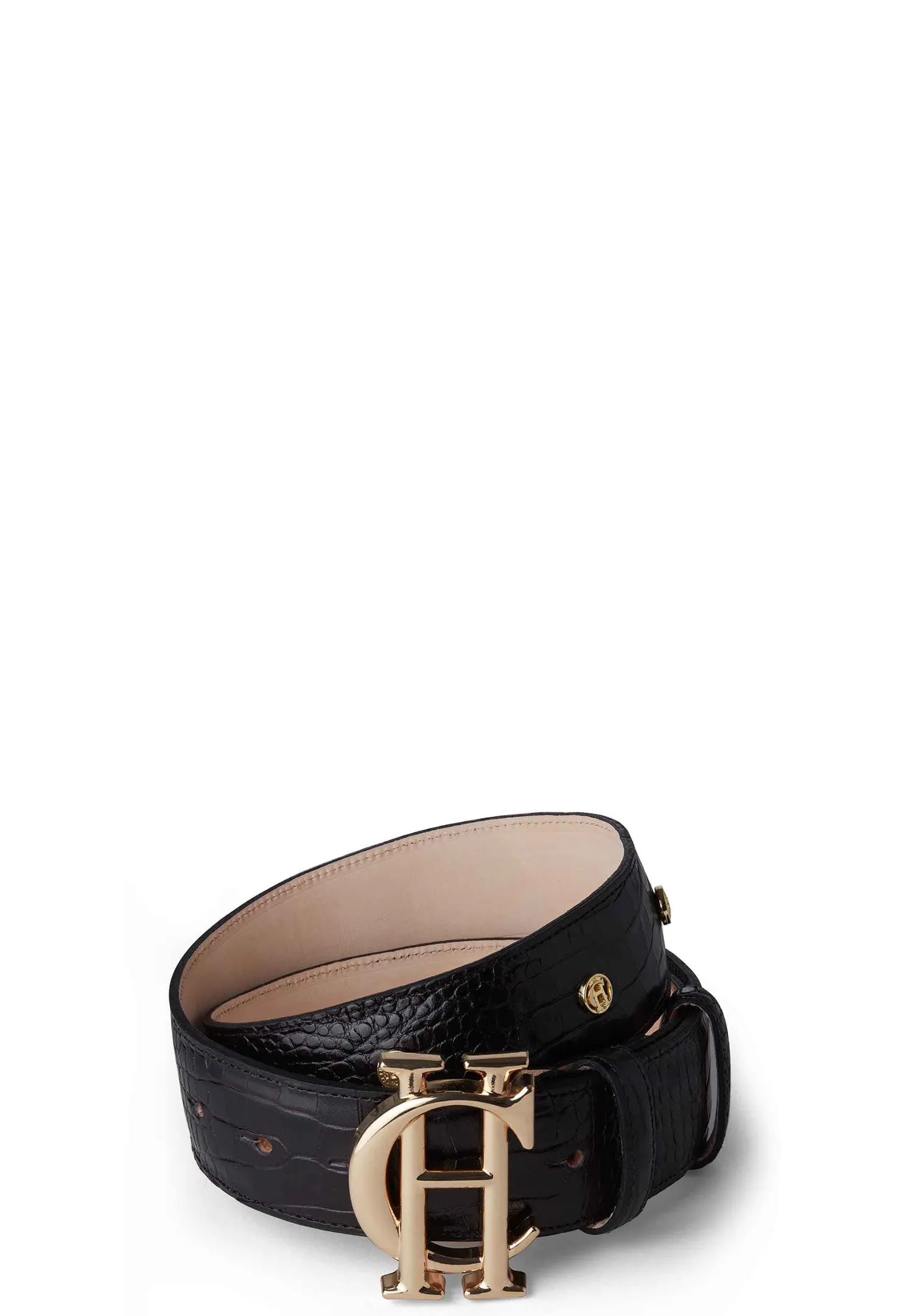 HC Stud Belt (Black Croc)