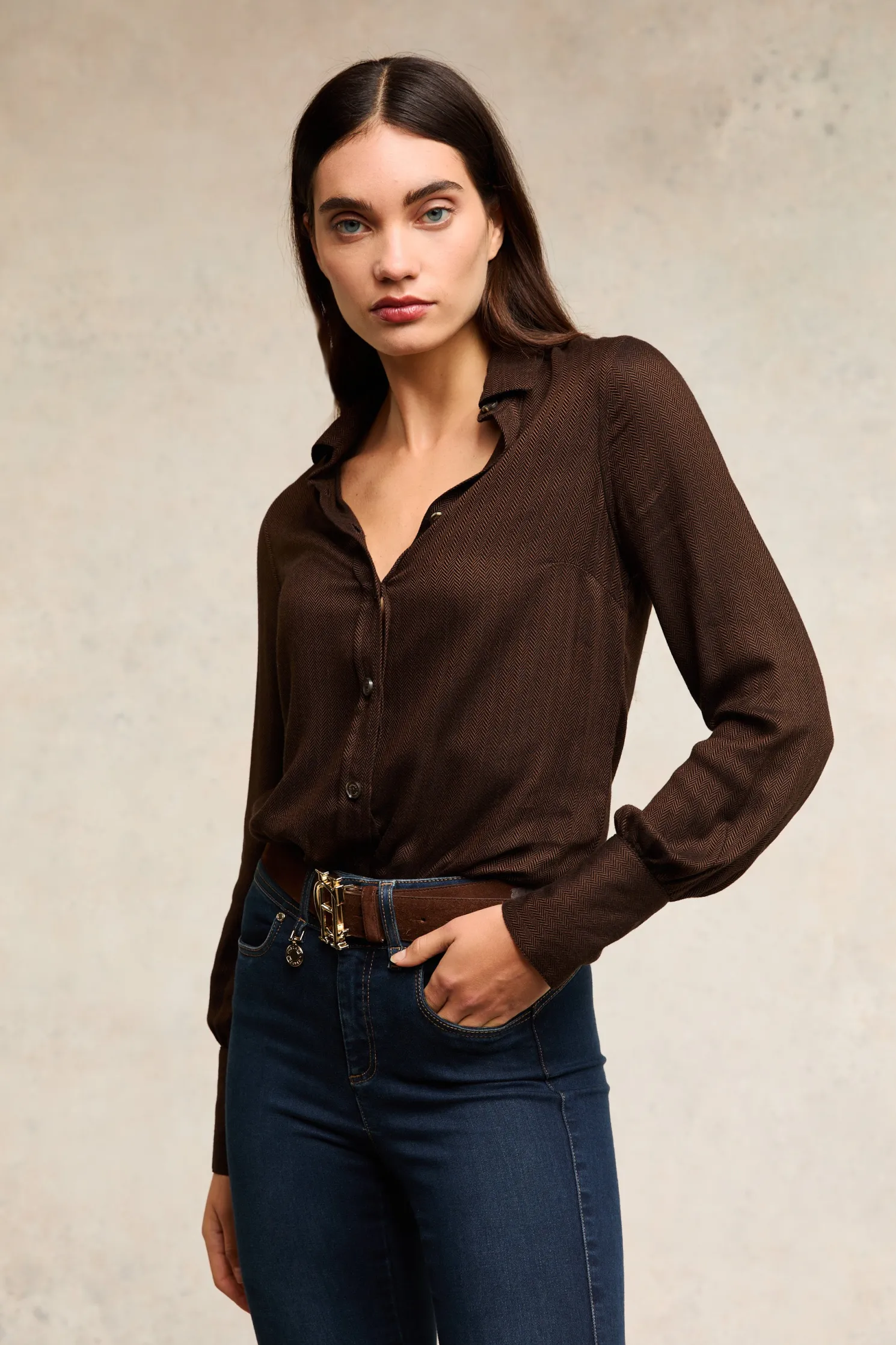 Heritage Shirt (Tobacco Herringbone)