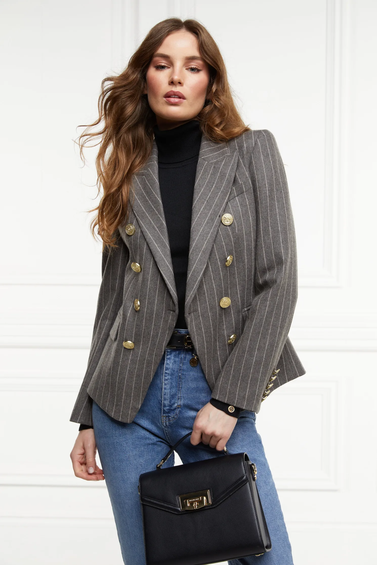 Knightsbridge Blazer (Soft Grey Pinstripe)