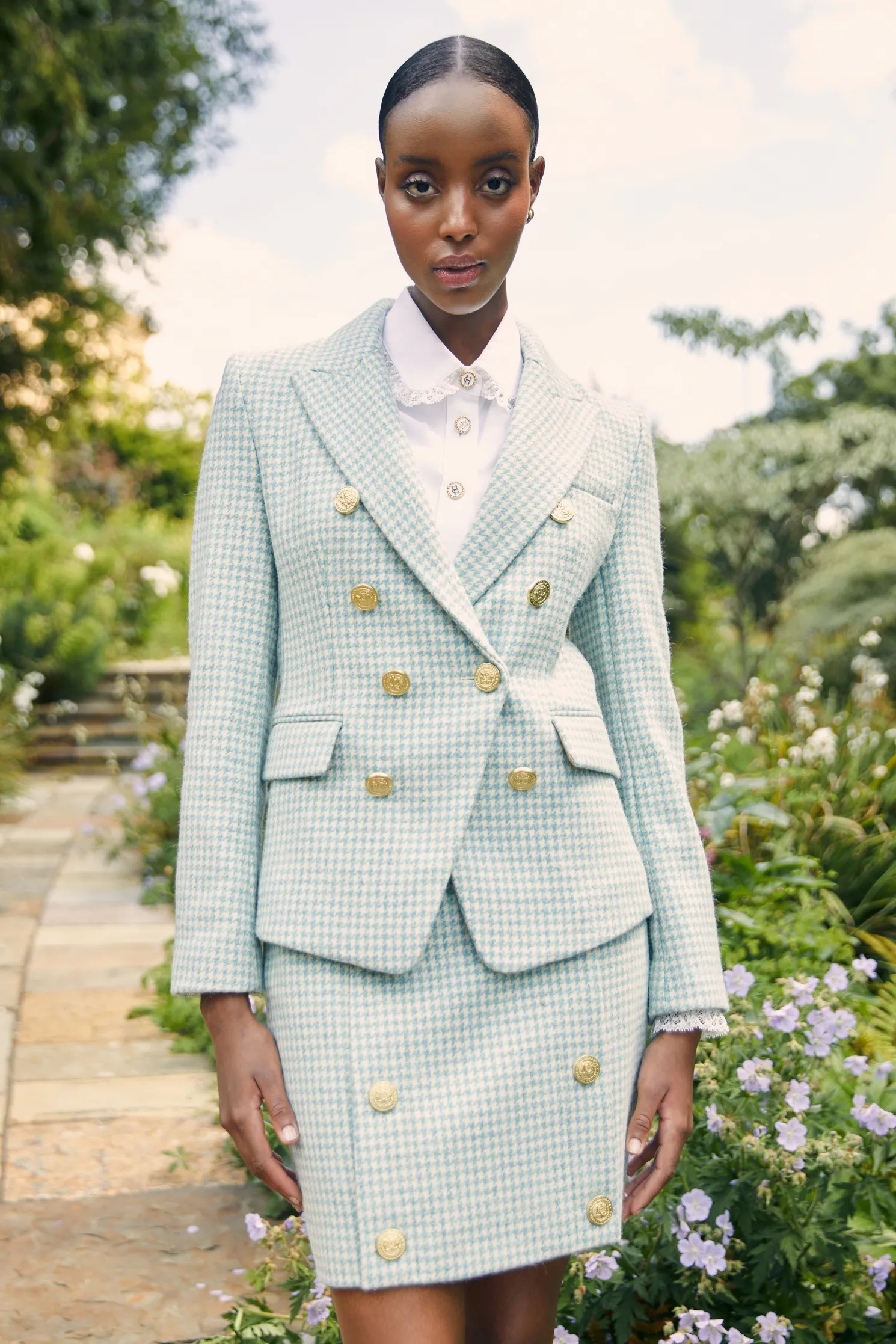 Knightsbridge Blazer (Teal Houndstooth)