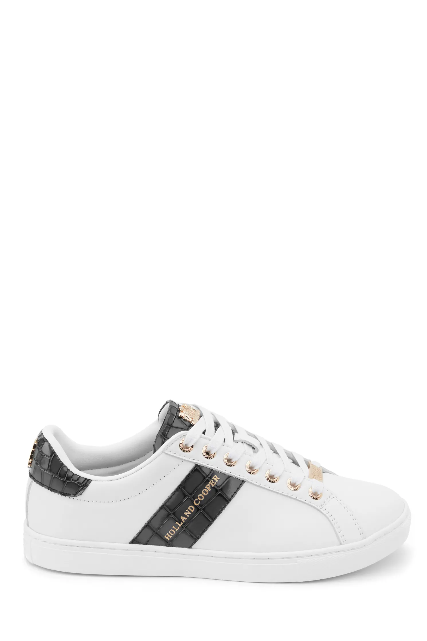 Knightsbridge Court Trainer (Black Croc)