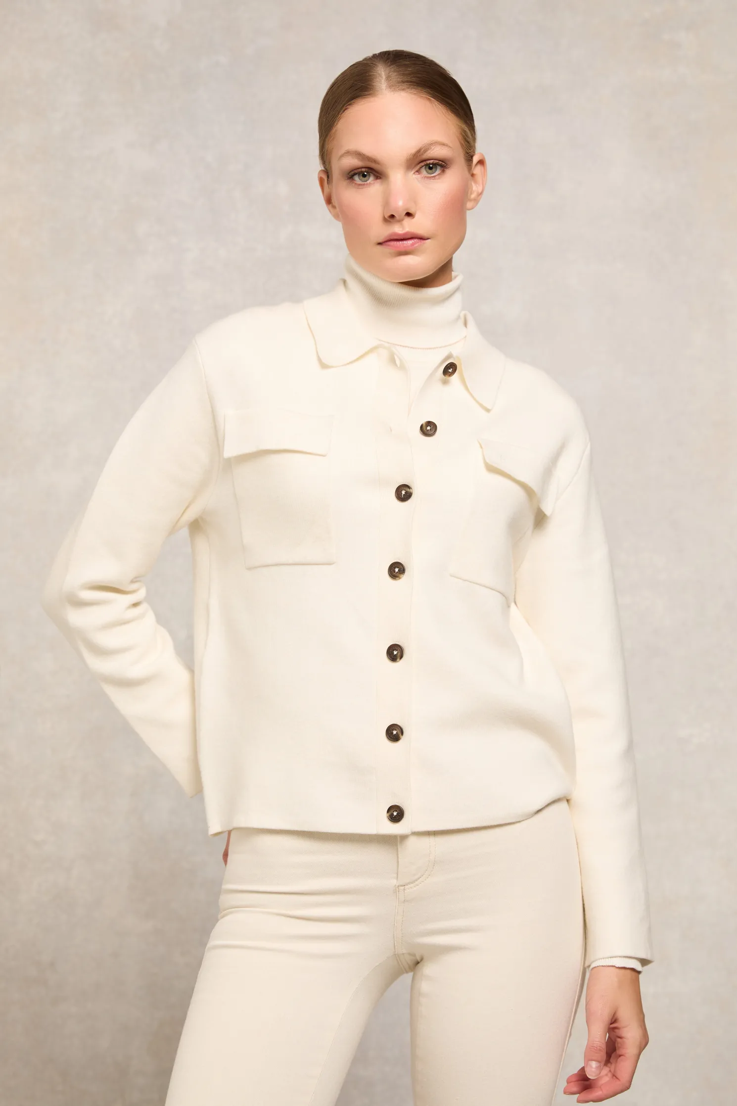 Maria Knitted Overshirt (Natural)