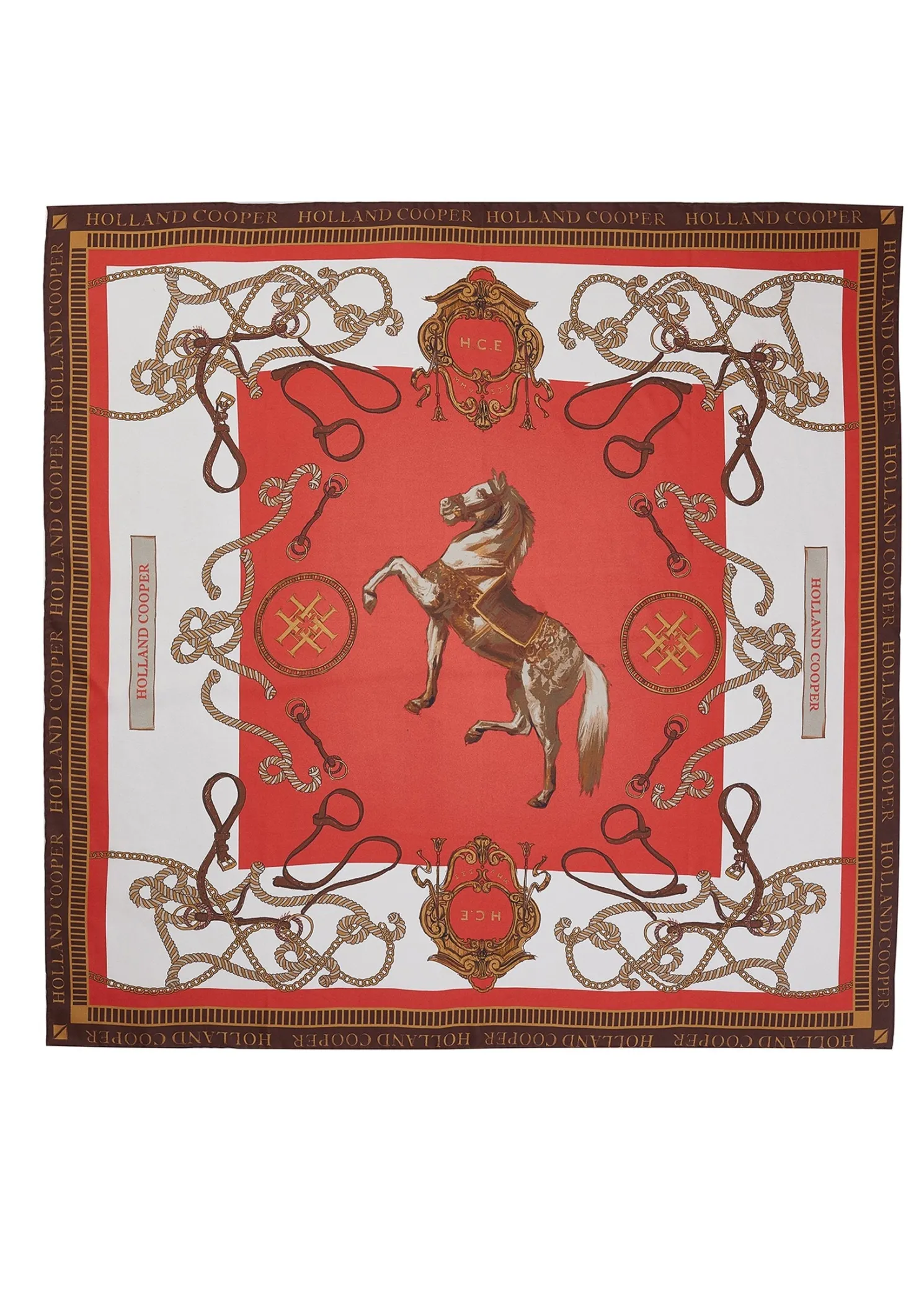 Regal Horse Silk Scarf (Sienna)