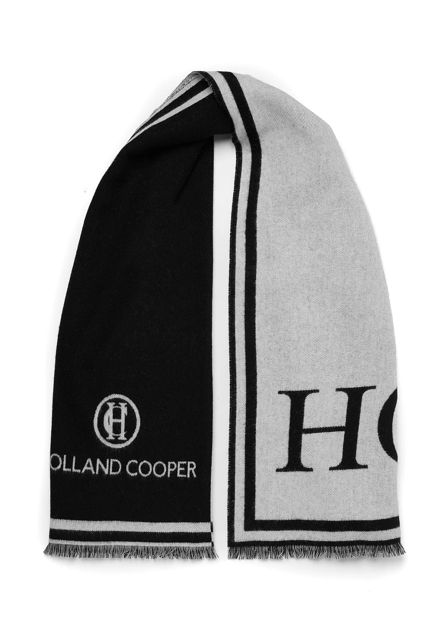 Regency Monogram Scarf (Black White)
