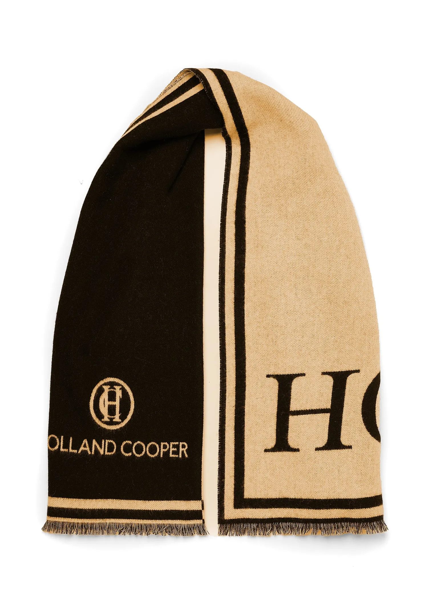 Regency Monogram Scarf (Black Camel)