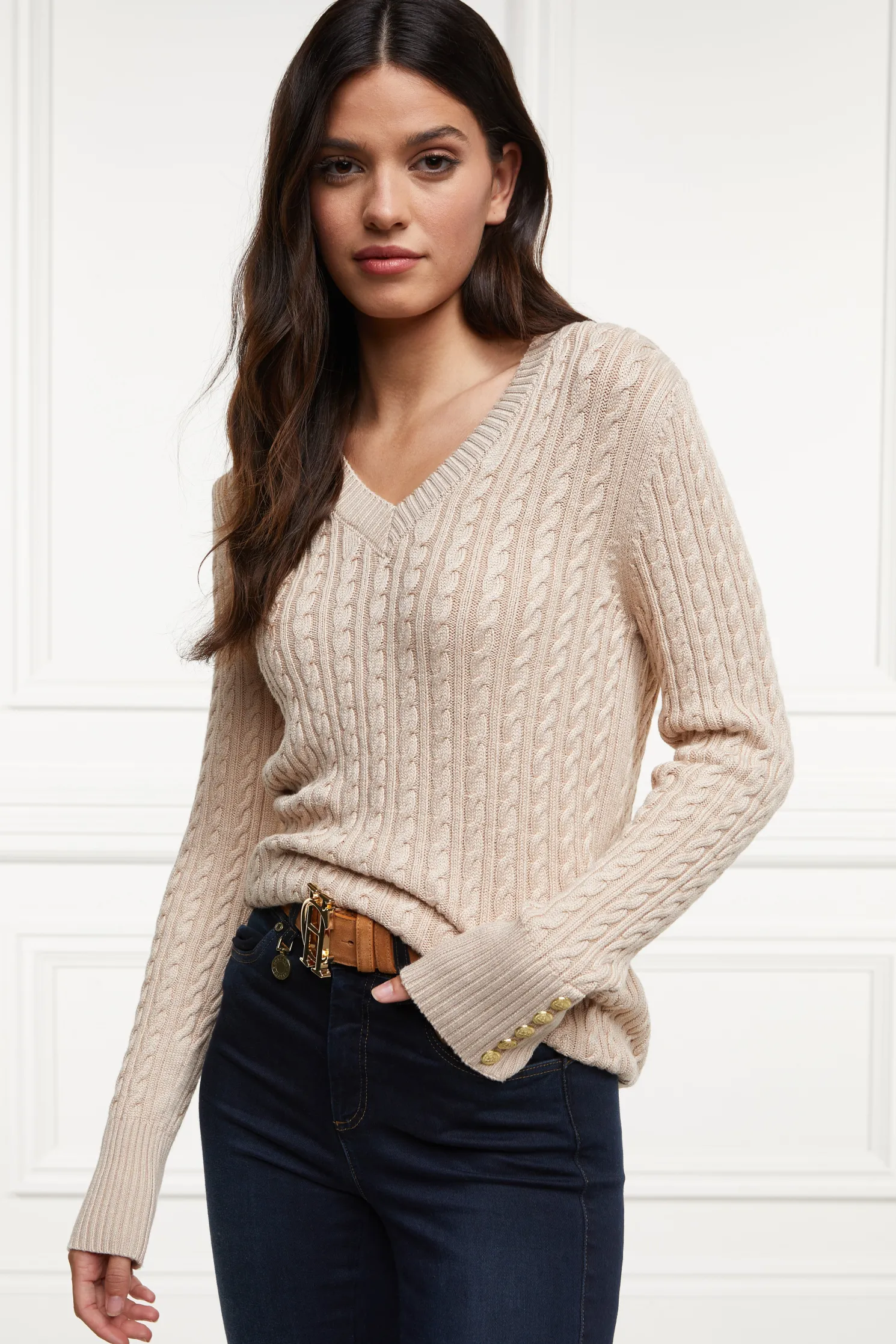 Seattle V-Neck Knit (Oatmeal)