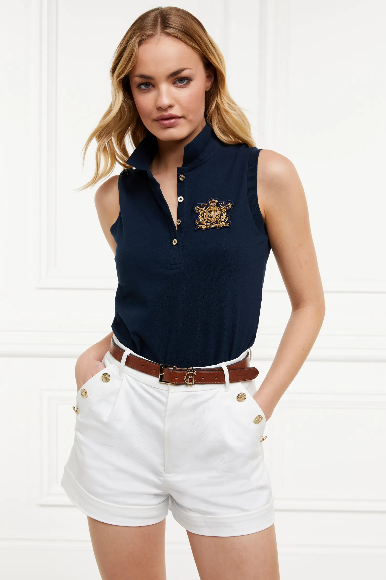 Sleeveless Polo Shirt (Ink Navy)