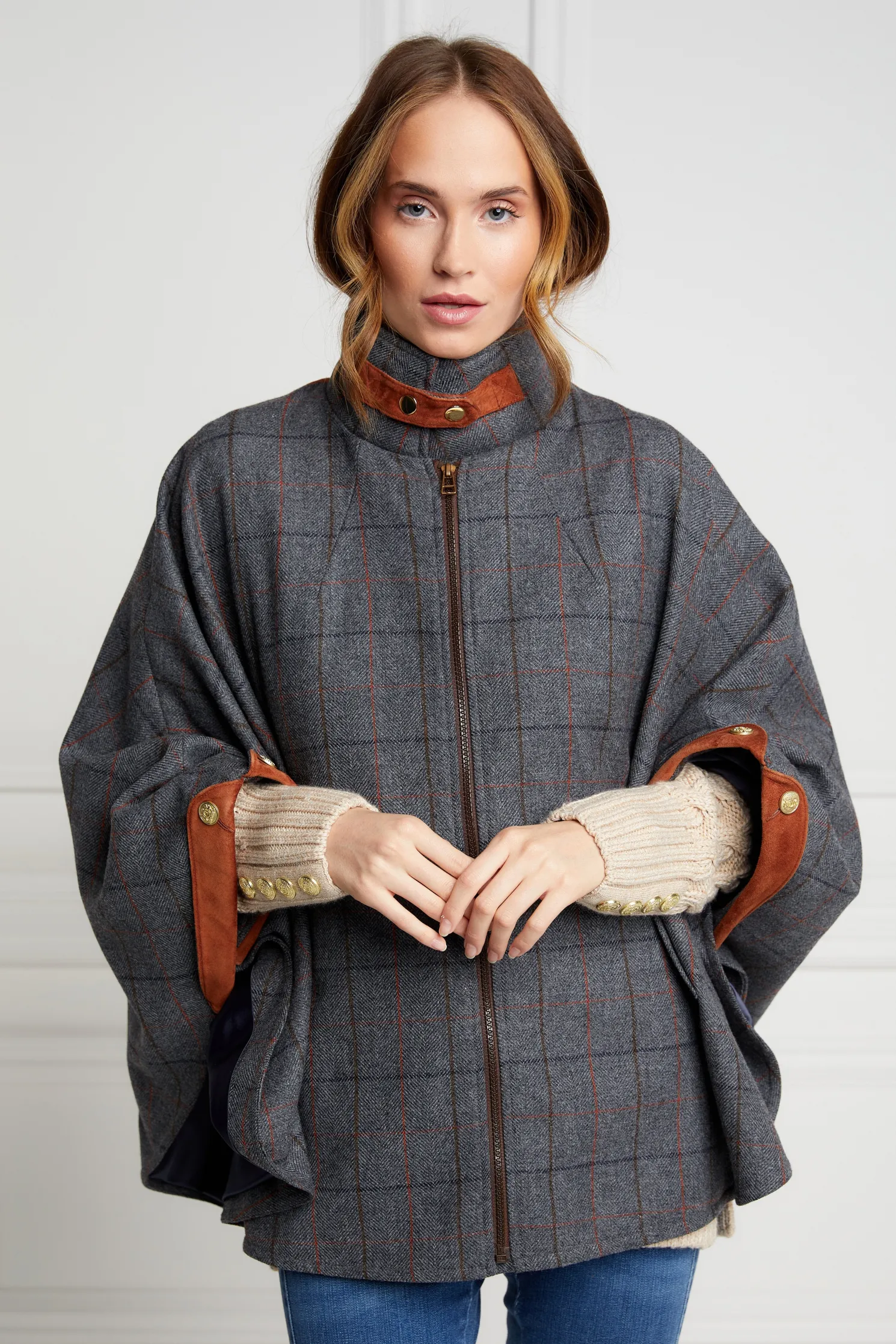 The Classic Cape (Mid Blue Check)