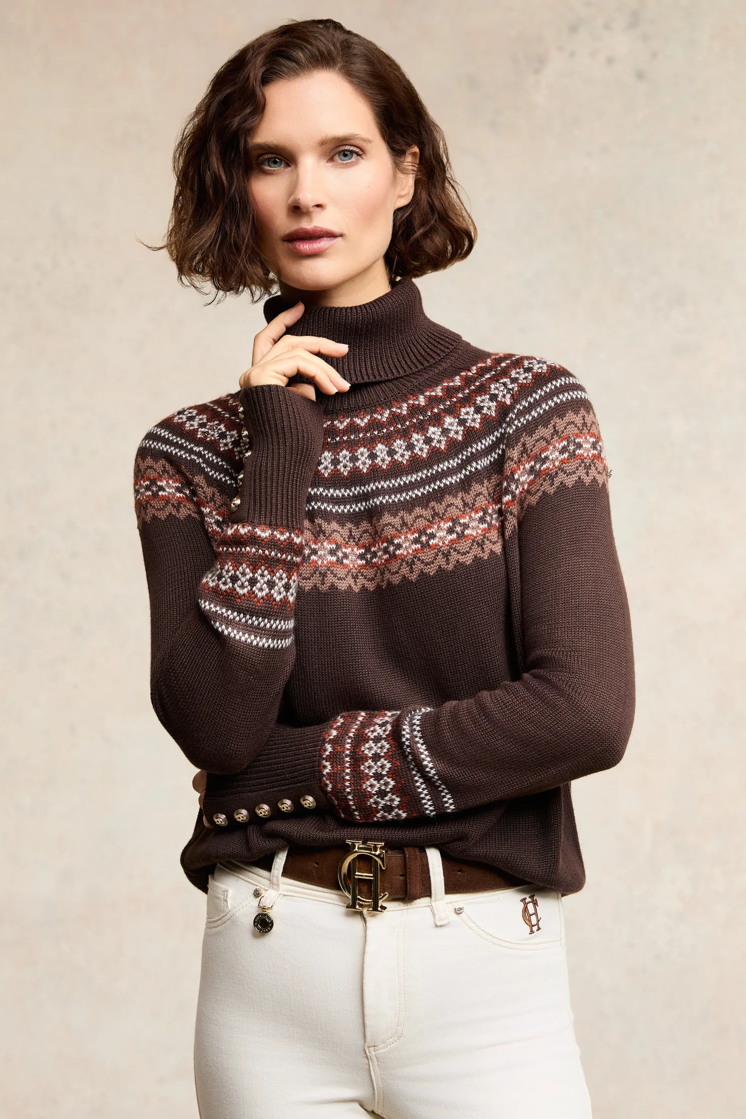 Whistler Roll Neck Knit (Chocolate)