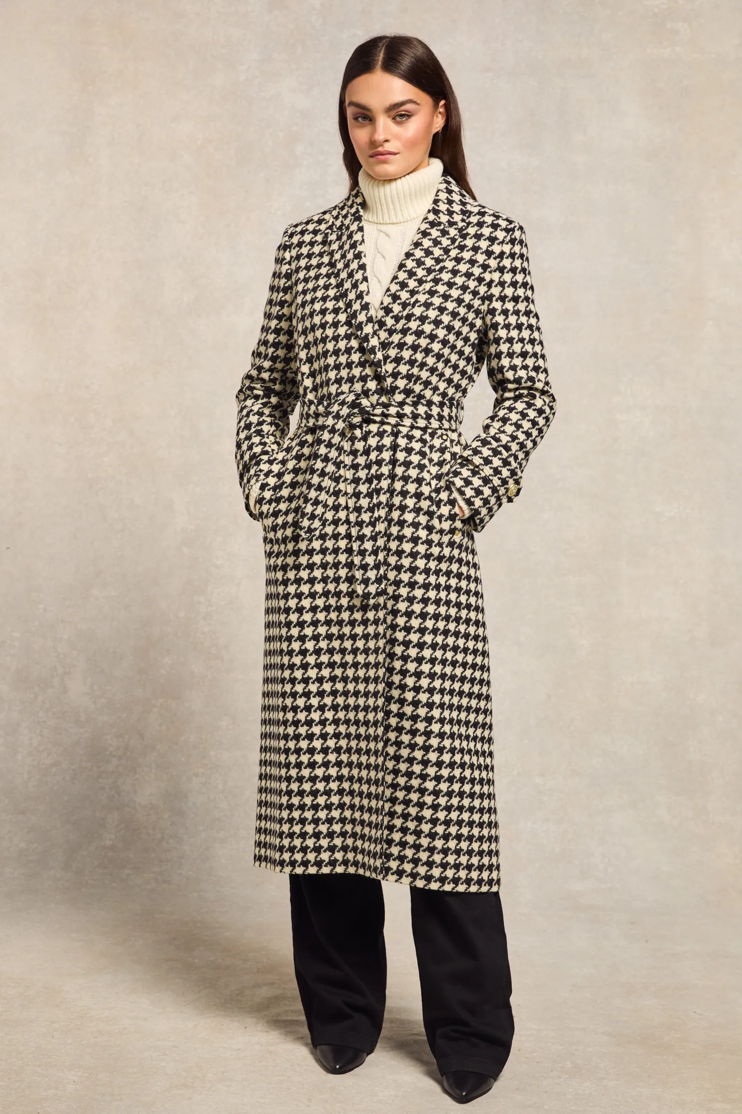 Wrap Coat (Large Scale Houndstooth)